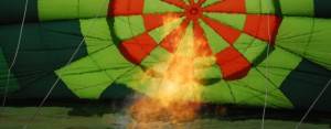 Hot air balloon burner working