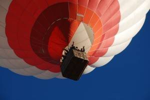 Hot air balloon flying on Spain