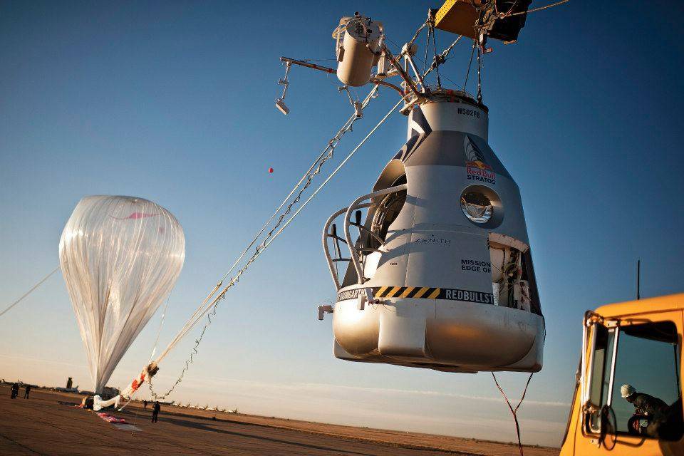 Capsula y globo de Felix Baumgartner