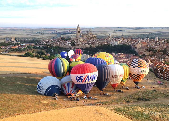 Despegue de los globos en Segovia