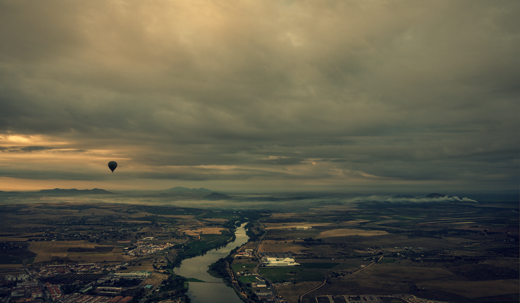 Mi pueblo desde un globo